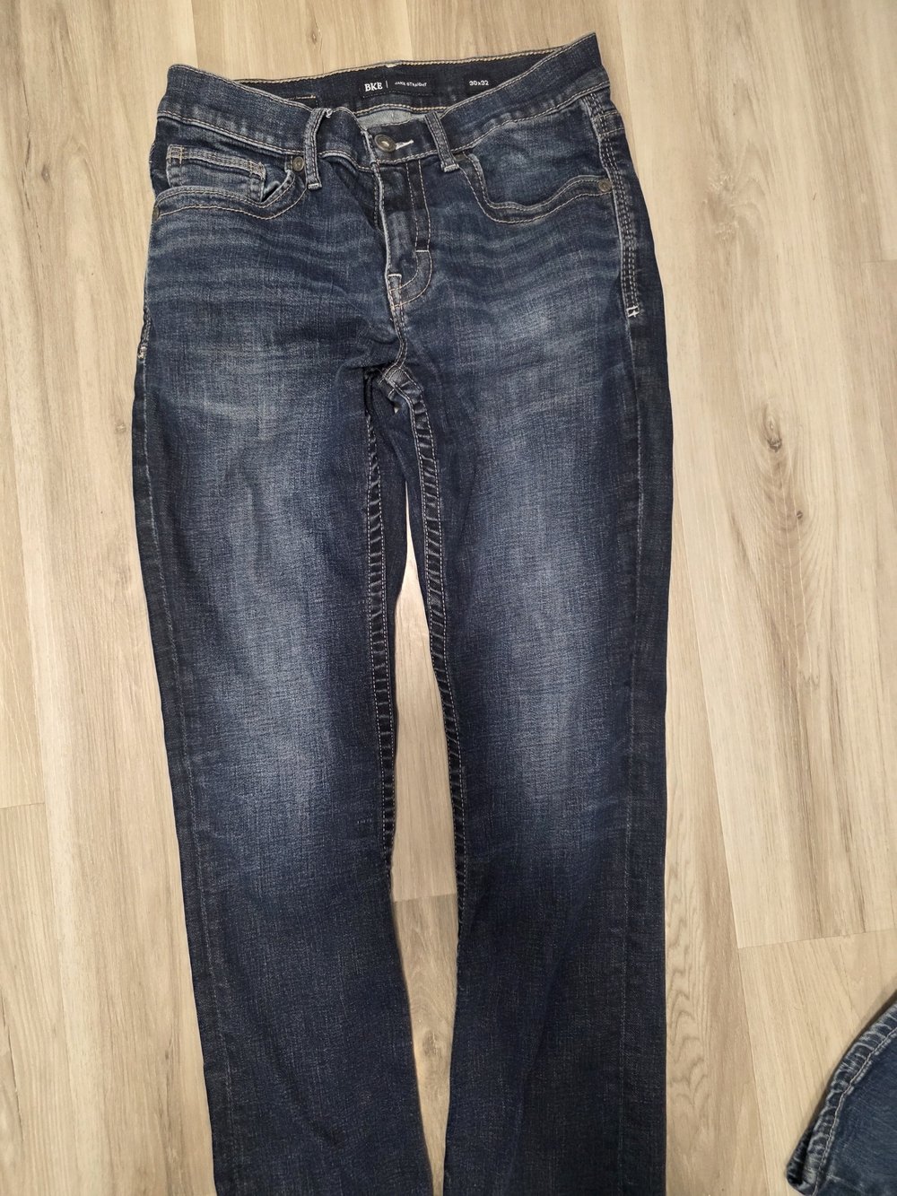 BKE Men’s Dark Blue Straight Jeans